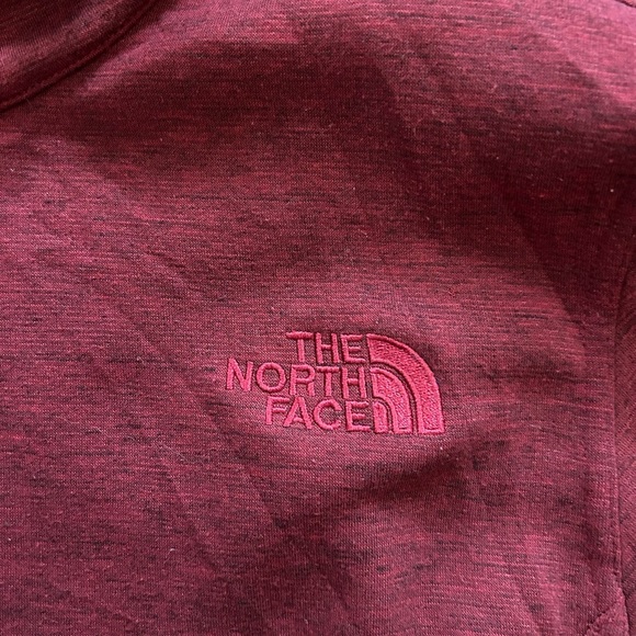 The North Face Full Zip Fleece LINED Jacket Mens  M Maroon Zippered Pockets - Picture 2 of 10